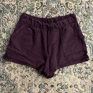 Aerie High Waist Dark Purple Shorts